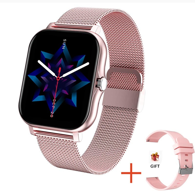 2022 New Women Smart watch Men Color Screen Full touch Fitness Tracker Bluetooth Call Smart Clock