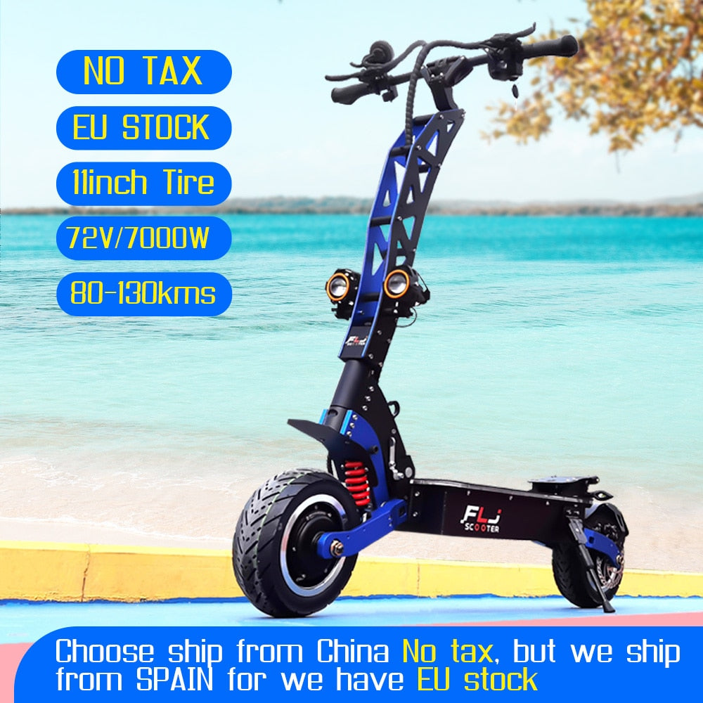 FLJ 7000W E Scooter with Dual engines 72V Electric scooter Road tire led pedal best Top Speed