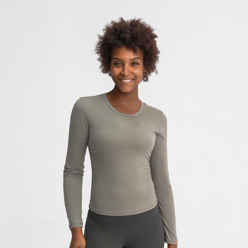 Nepoagym DREAMFLY Snug Fit Women Yoga Top Naked Feel Long Sleeve Running