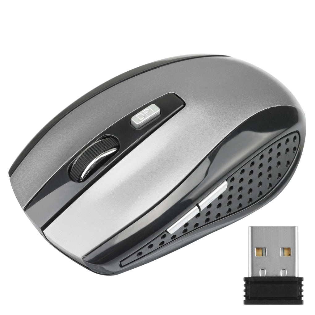 2.4GHz Wireless Mouse Adjustable DPI Mouse 6 Buttons Optical Gaming Mouse Mice with USB Receiver