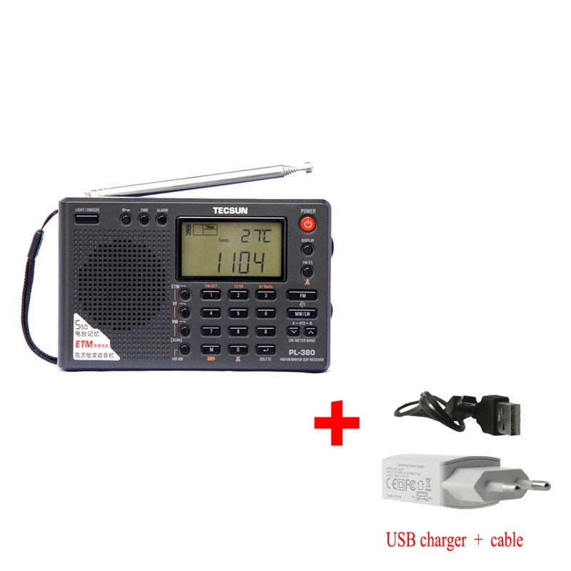 Tecsun PL-380 Full Band Radio Digital Demodulation Stereo PLL Portable Radio