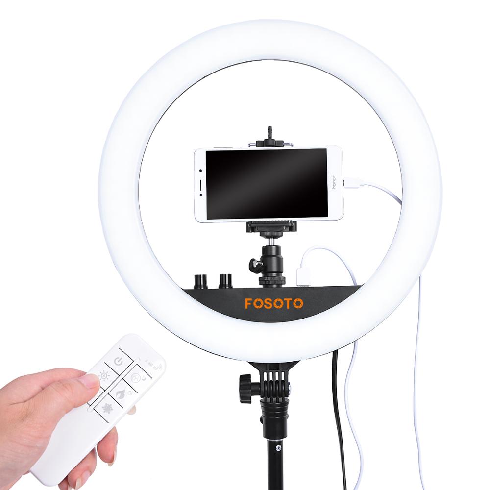 Fosoto FT-240RL 14 Inch Photographic Lighting 3000-6000K Ring lamp Camera Phone