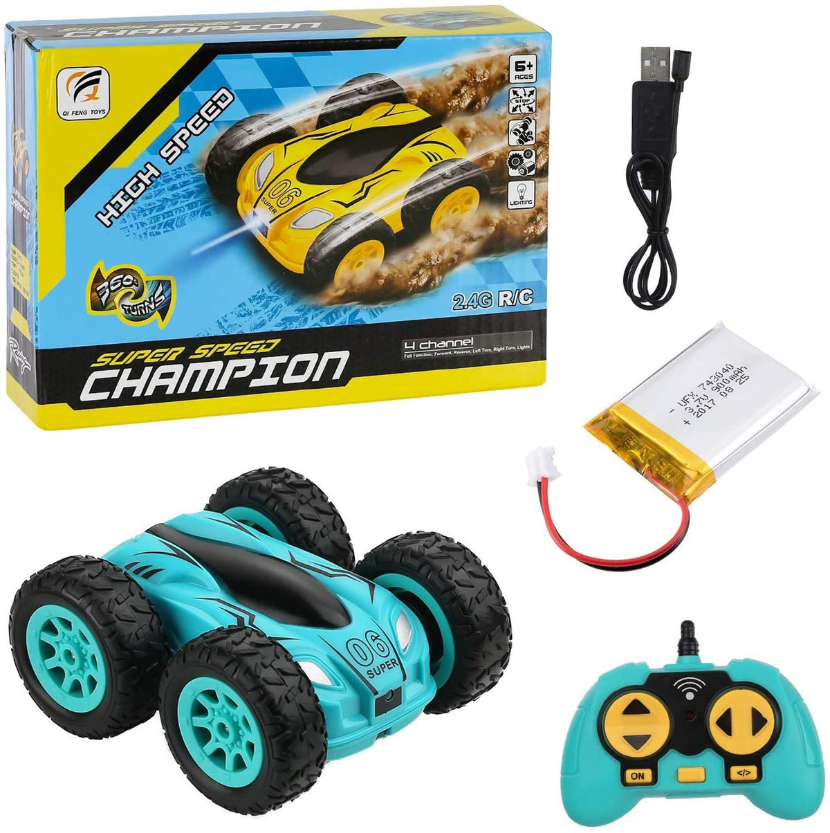 RC Car 2.4G 4CH Double-sided bounce Drift Stunt Car Rock Crawler Roll Car 360 Degree