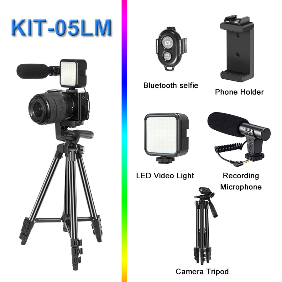 MAMEN Smartphone Vlogging Kit Video Recording Equipment with Tripod Fill Light