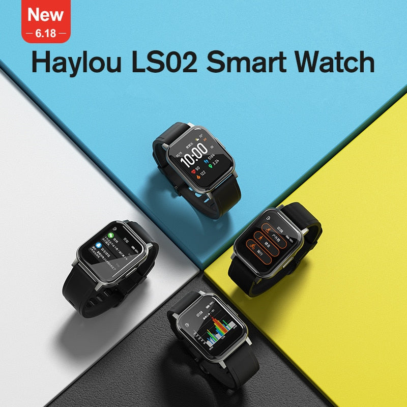 Original Haylou LS02 Smart Watch Men ,IP68 Waterproof ,12 Sport Models,Bluetooth