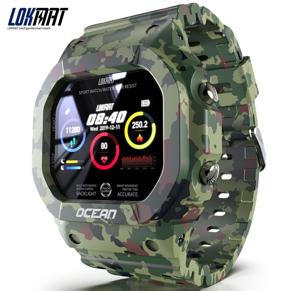 LOKMAT OCEAN Remote Camera Sports Smart Watch Swimming  Pedometer Heart Rate