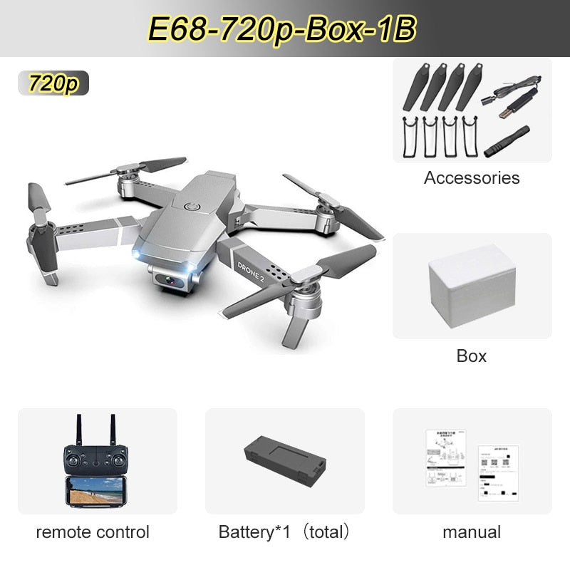 Drone 4K 1080P HD Camera Wifi FPV Air Pressure Altitude Hold Mode Foldable Quadcopter