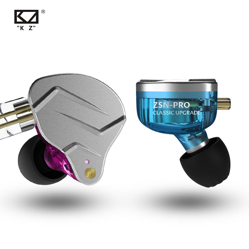 KZ ZSN Pro Headphones In Ear Monitor Hybrid Technology Best Earphone 1BA+1DD