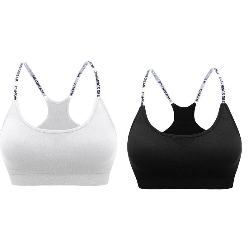 MAIJION Women Absorb Sweat Breathable Sports Bra Shockproof Padded Athletic