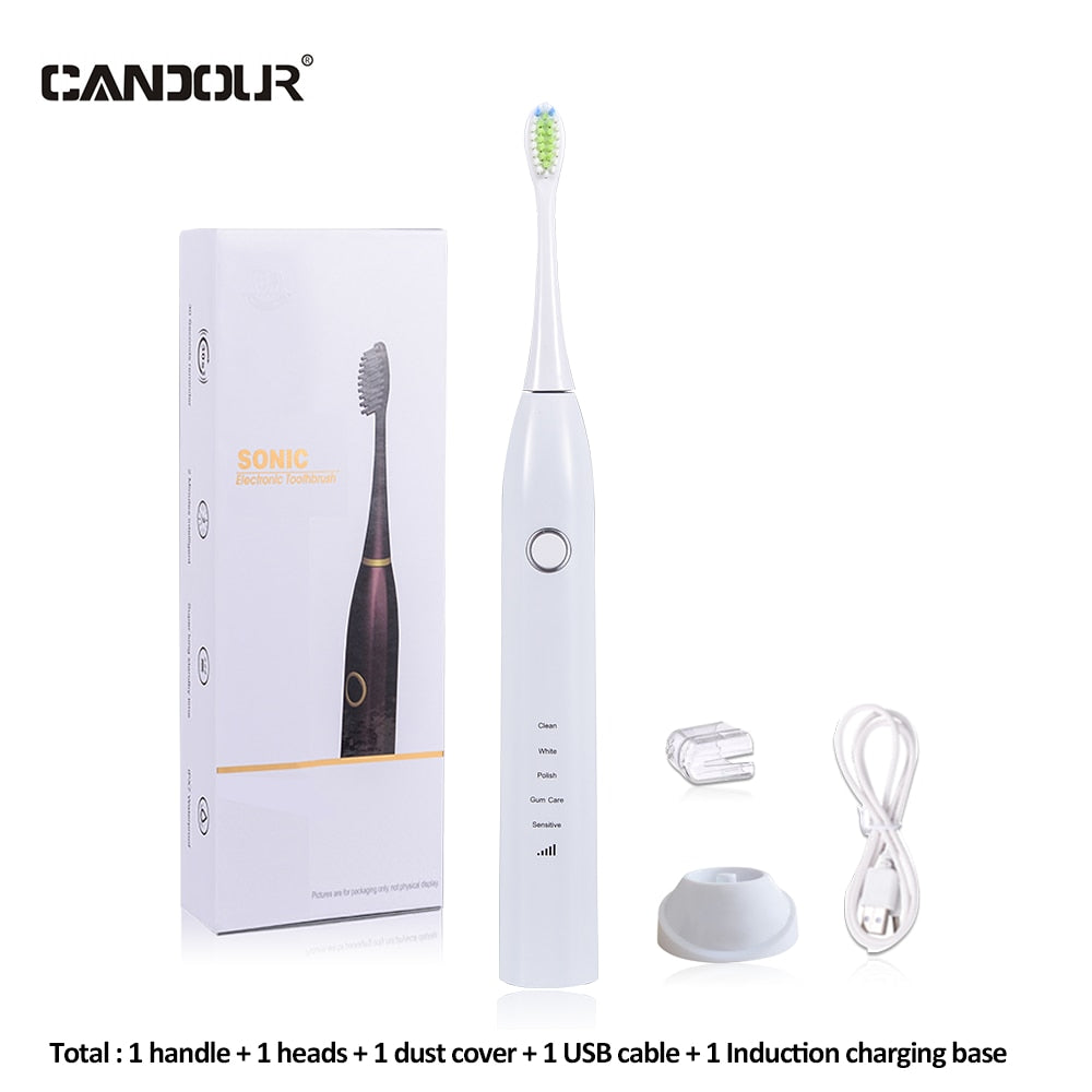 CANDOUR CD-5168 Sonic Electric Toothbrush Rechargeable Toothbrush IPX8 Waterproof 15 Mode