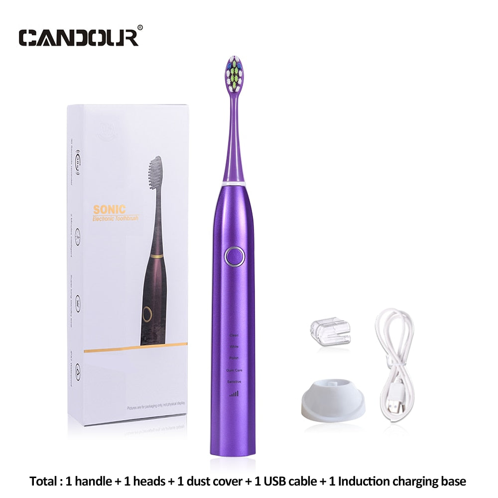 CANDOUR CD-5168 Sonic Electric Toothbrush Rechargeable Toothbrush IPX8 Waterproof 15 Mode