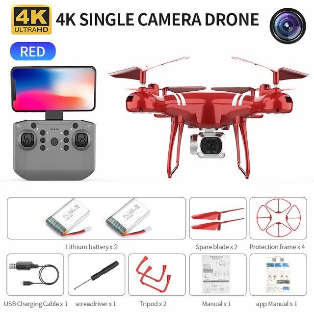 Best KY101 MAX 2.4Ghz RC Drone Double 4K Wifi FPV HD Camera Altitude Hold Gesture Mode Long