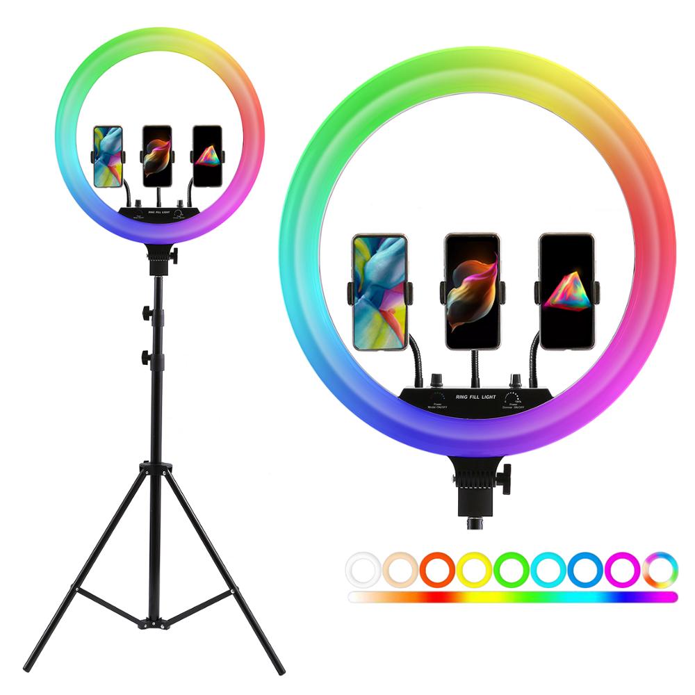 14 18inch Photo Studio lighting LED RGB Ring Light Photography Large Lamp With Tripod Stand