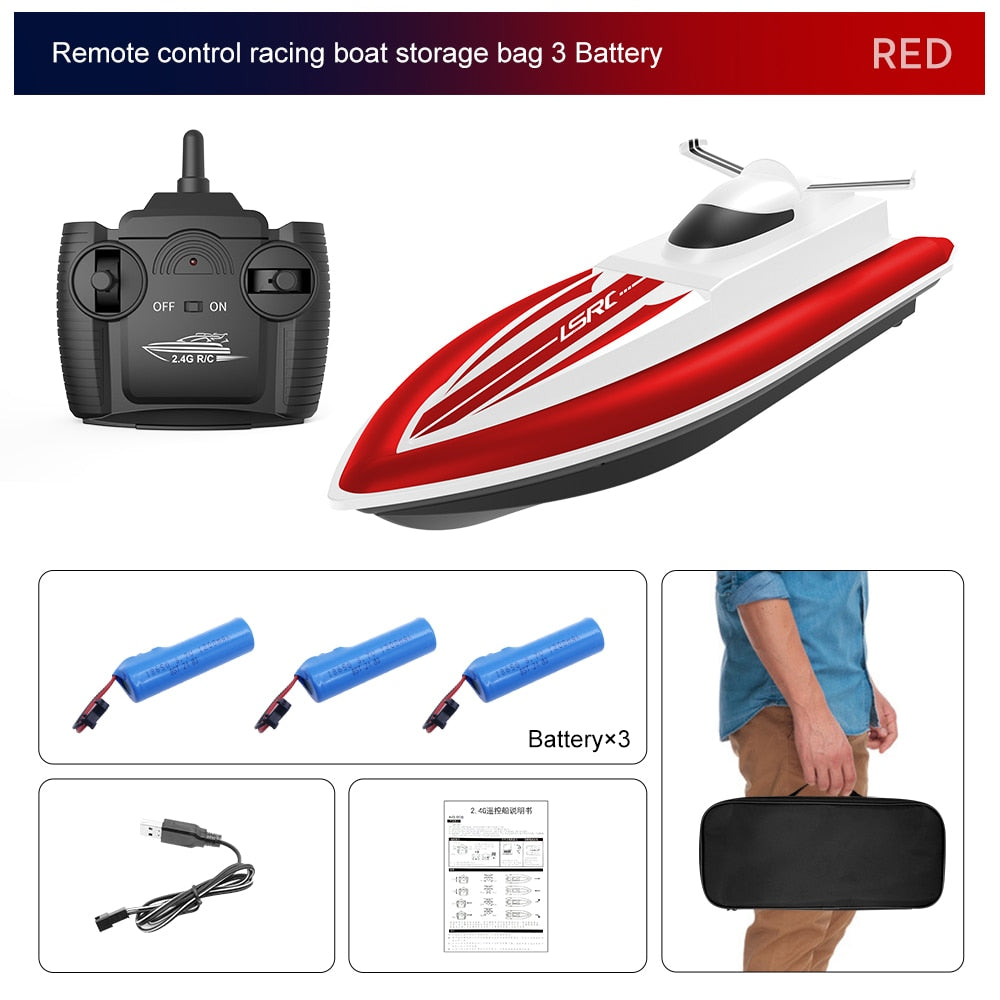 Racing Boat Waterproof Rechargeable Model Electric Radio Remote Control Speedboat