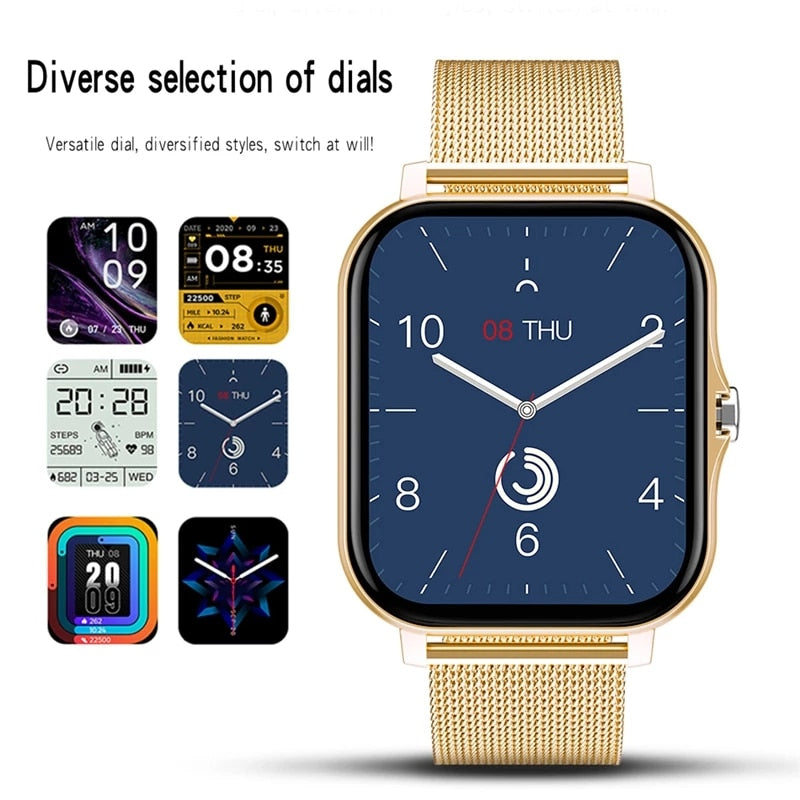 2022 New Women Smart watch Men Color Screen Full touch Fitness Tracker Bluetooth Call Smart Clock