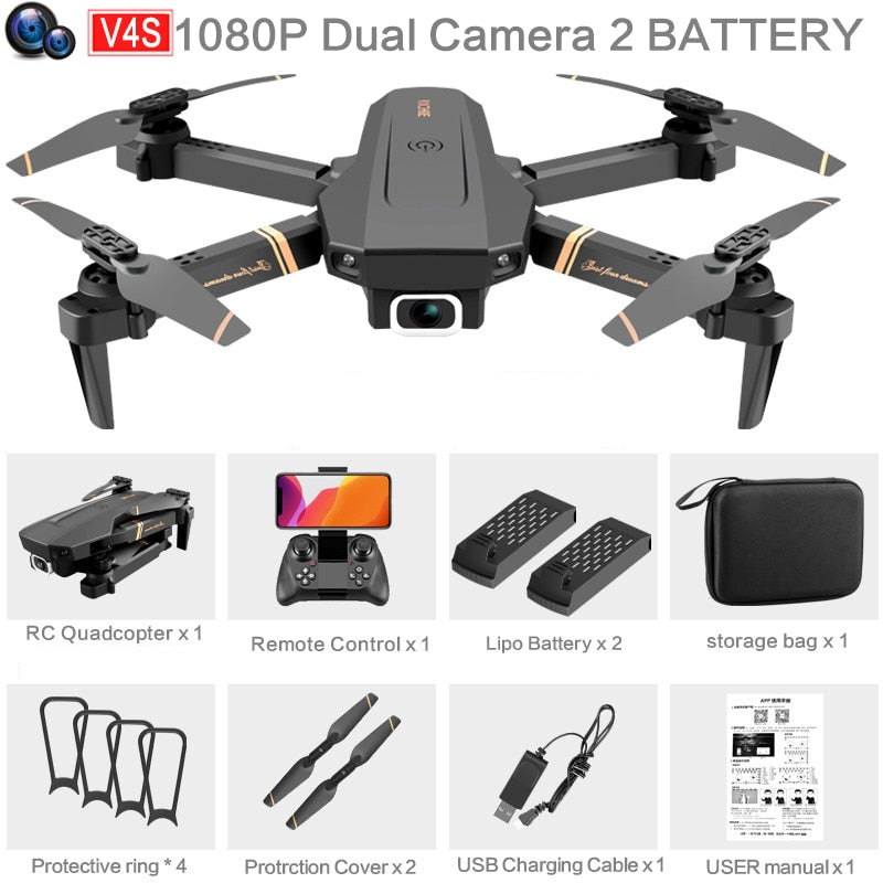 4k HD Wide Angle Camera 1080P WiFi fpv Drone Dual Camera Quadcopter