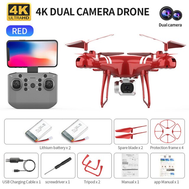 Best KY101 MAX 2.4Ghz RC Drone Double 4K Wifi FPV HD Camera Altitude Hold Gesture Mode Long