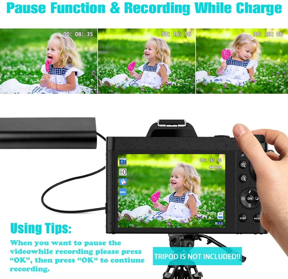 KOMERY Digital Camera  Vlogging Camcorder for YouTube WIFI Portable Handheld