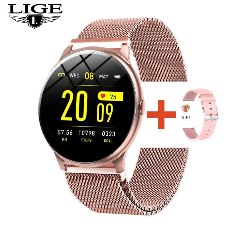 LIGE Fashion Sports Smart Watch Men Women Fitness tracker man Heart rate monitor