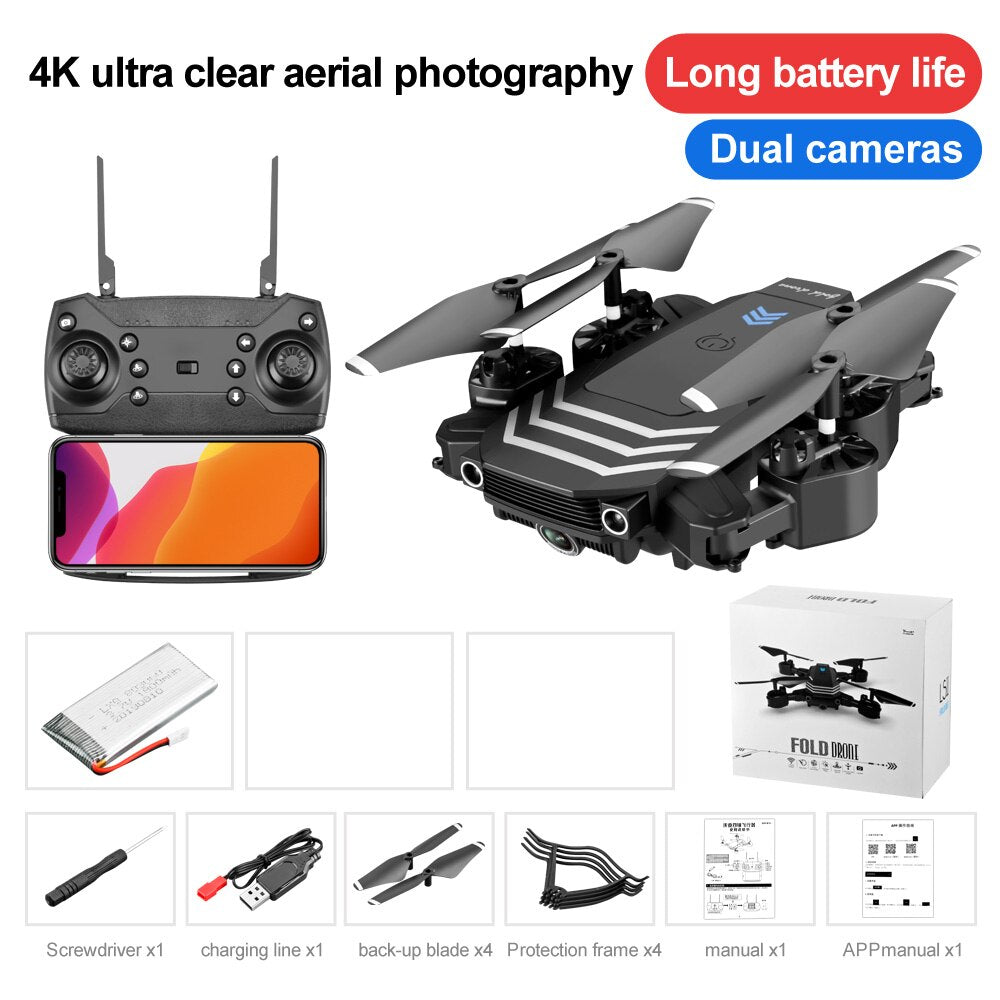 Halolo LS11 RC Drone 4K With Camera HD Wifi Fpv Mini Foldable Dron Helicopter