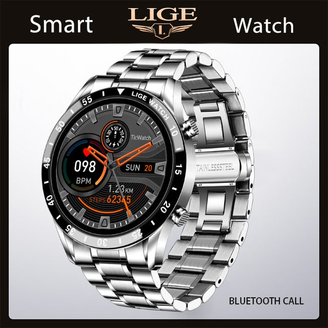 LIGE 2022 Smart Watch Men Full Touch Sport Fitness Watch Blood Pressure Waterproof