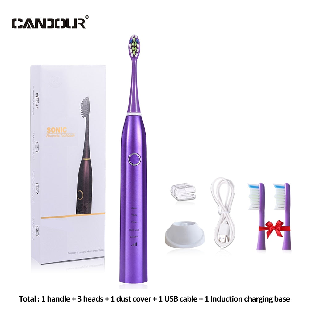 CANDOUR CD-5168 Sonic Electric Toothbrush Rechargeable Toothbrush IPX8 Waterproof 15 Mode