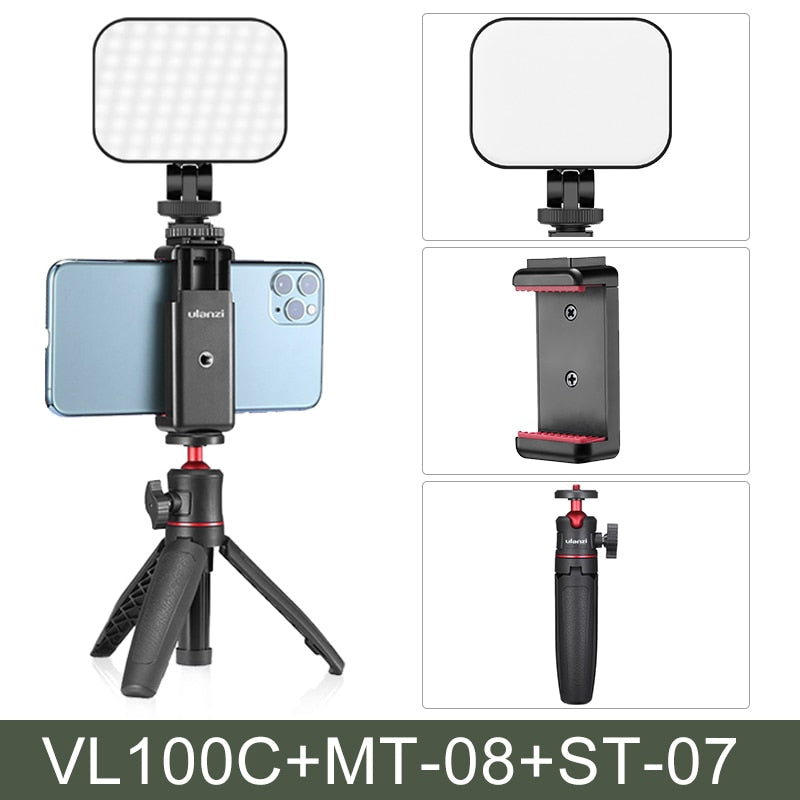 Adjustable LED Video Light With Tripod and 3 Cold Shoe Extend Camera Photography