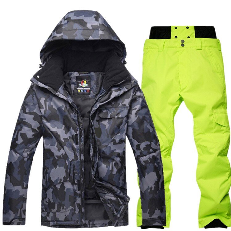 New Mens Camouflage Ski Suit Waterproof Breathable Snowboard Jacket Winter Snow