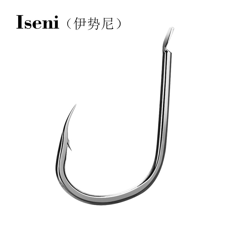 50PCS/lot High carbon steel Crooked Barbed Fishhook Black Flat pond carp fishing hooks