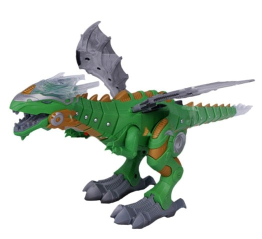 Large Spray Mechanical Dinosaurs With Wing Cartoon Electronic Walking Animal Model