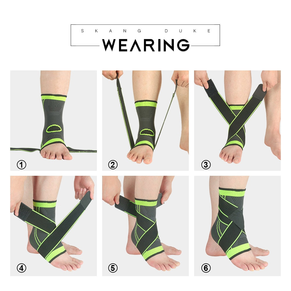 SKDK 1PC 3D Pressurized Bandage Ankle Support Wrist Foot Strap Sleeves Belt Elastic