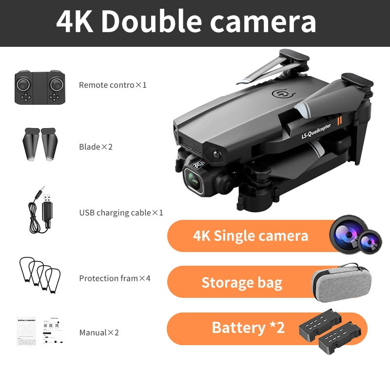 2022 New Mini Drone XT6 4K 1080P HD Camera WiFi Fpv Air Pressure Altitude Hold Foldable Quadcopter