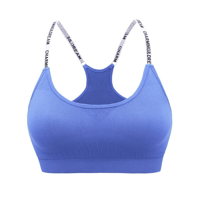 MAIJION Women Absorb Sweat Breathable Sports Bra Shockproof Padded Athletic