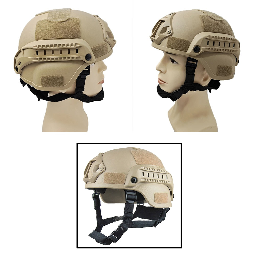 Tactical Adjustable ABS Helmet with Adjustable Strap and Soft Sponge One Size for Military