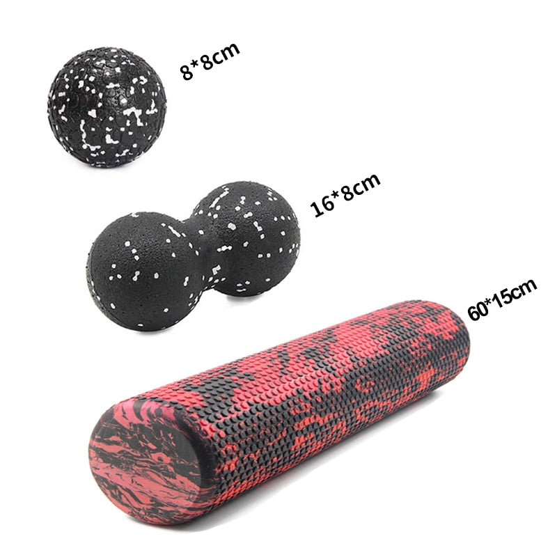 60/45cm Yoga Block Pilates Foam Roller Trigger Point Massage Roller Muscle Tissue for Fitness Gym