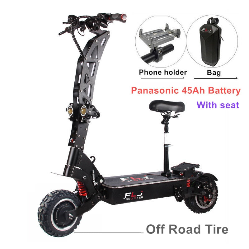 FLJ 7000W E Scooter with Dual engines 72V Electric scooter Road tire led pedal best Top Speed