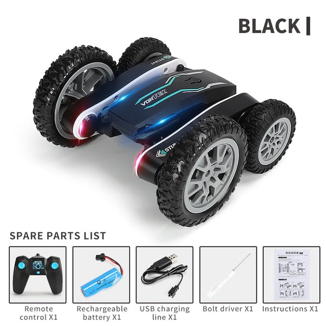 Roclub 4WD RC Car 2.4G Radio Remote Control Car 1:24 Double Side RC Stunt Cars 360°