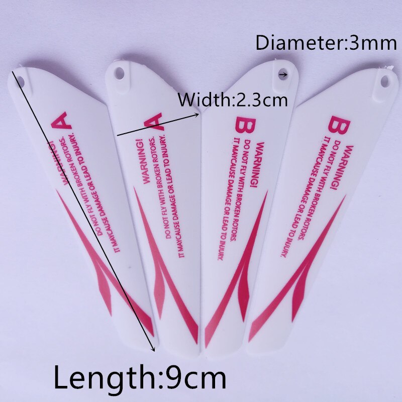 4pcs AB 9CM spare blades Fans Props for r/c mini rc Drone Copter Toys Spare Parts