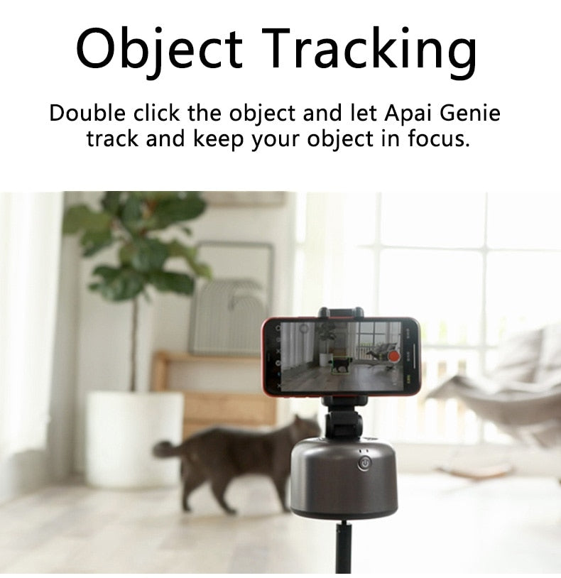 APAI GENIE Smart Tracking Selfie Stick 360°Rotation Auto Face Object Tracking Phone Camera Tripod