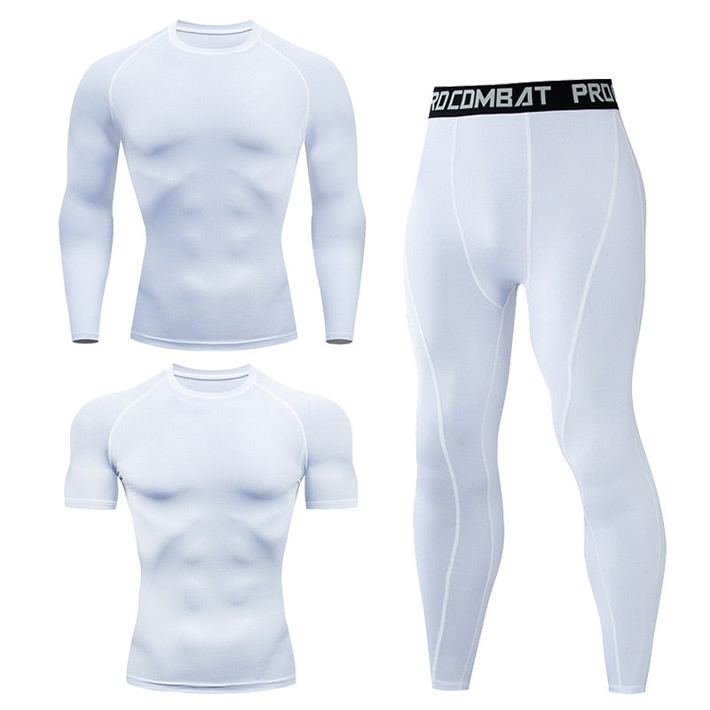 Men's Compression Running Set Football Basketball Cycling Fitness Sport Wear Kits Teenager