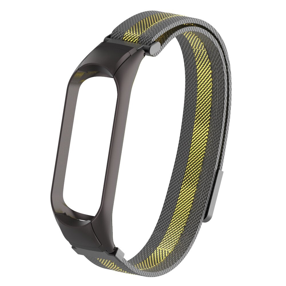 YAYUU Stainless Steel Watch Strap for Xiaomi Mi Band 4 3 Metal Bracelet For MiBand