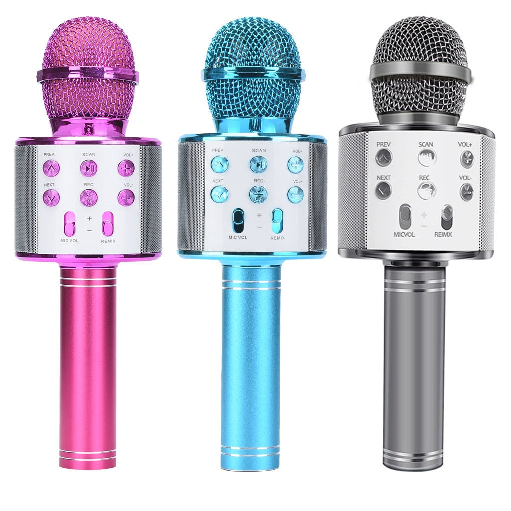 WS858 Portable Bluetooth Karaoke dj Microphone Wireless Professional Speaker Home