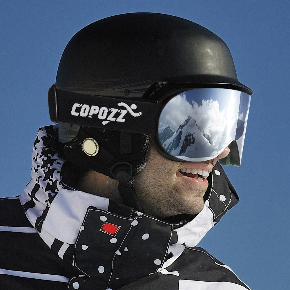 COPOZZ Ski Googles Snowboard Ski Glasses Men Women Anti-fog Cylindrical Snow Ski Goggles UV