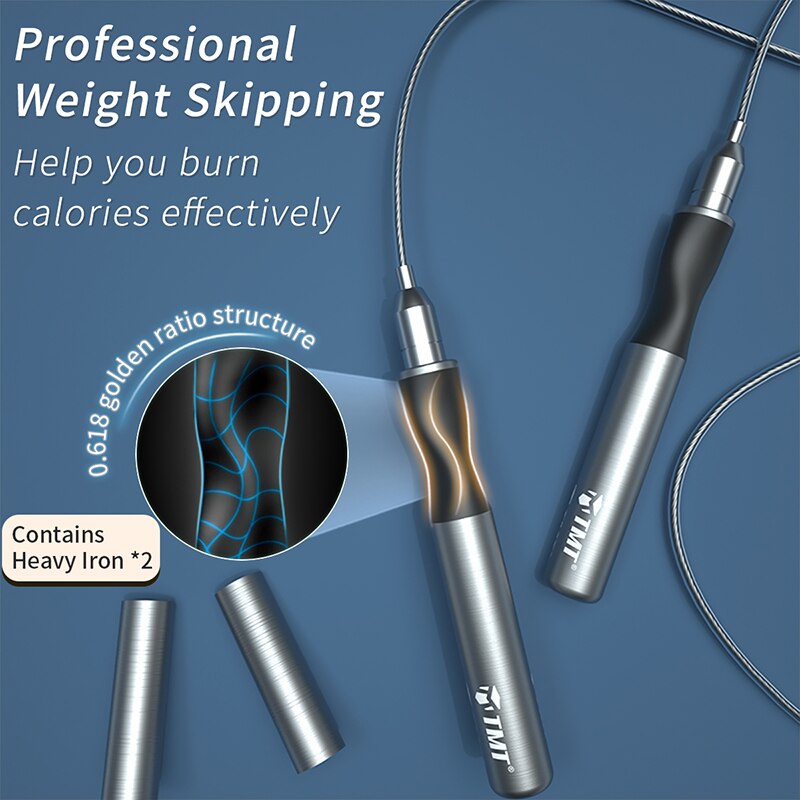 TMT Speed Jump Rope for Fitness Adjustable Self-Locking Cables Crossfit Removable Load Block Skipping