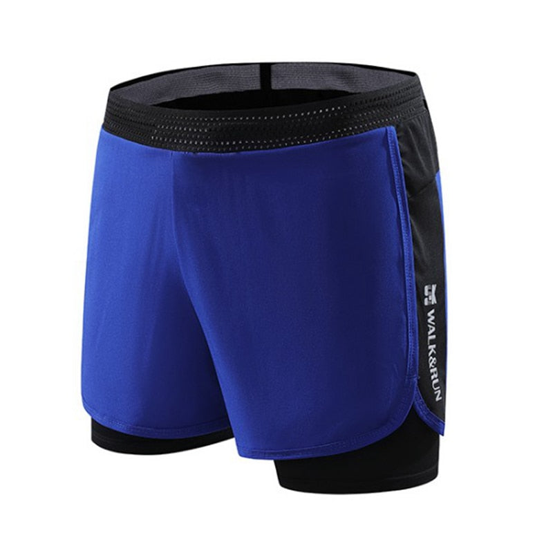 Gym shorts  Men Mock Two-Piece Marathon Running Track and Field Training Fitness