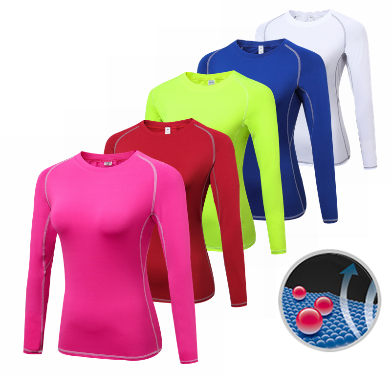 New Women Gym Casual Yogawear Yoga Shirts Long Sleeve Workout Tops Fitness