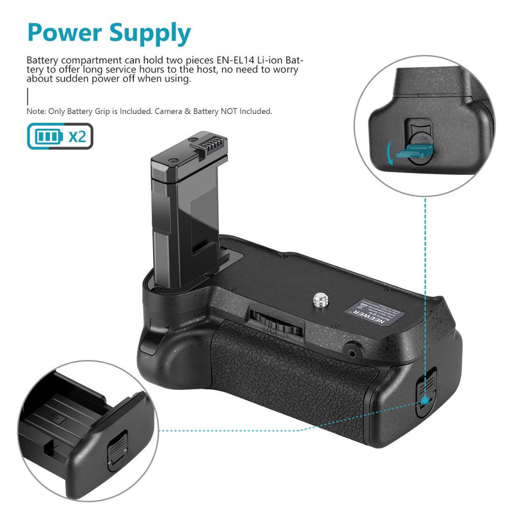 Neewer Professional Vertical Battery Grip Replacement for Nikon SLR Digital Camera