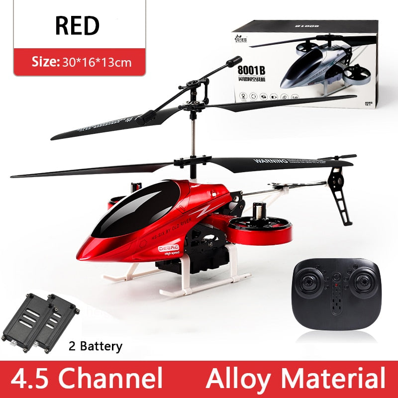 DEERC RC Helicopter 2.4G Aircraft 3.5CH 4.5CH RC Plane With Led Light Anti-collision Durable Alloy Toys