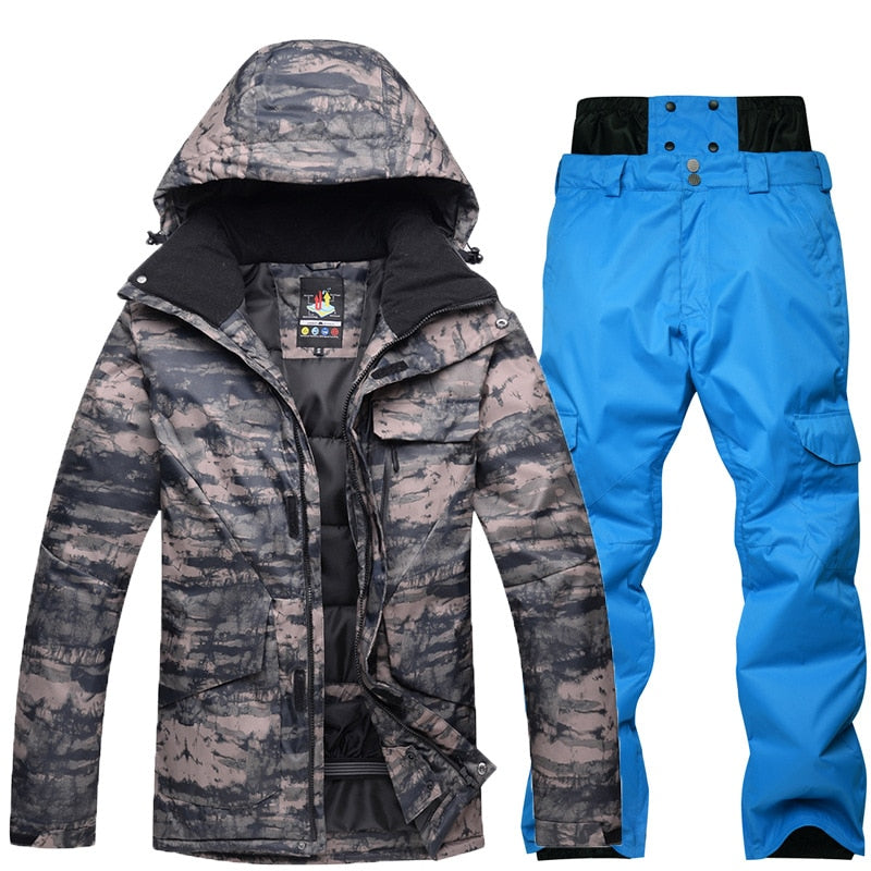 New Mens Camouflage Ski Suit Waterproof Breathable Snowboard Jacket Winter Snow