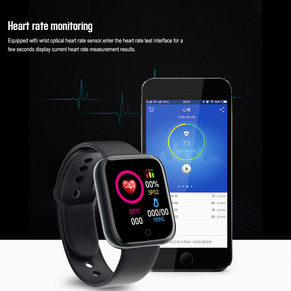 D20 Pro Smart Watch Y68 Bluetooth Fitness Tracker Sports Watch Heart Rate Monitor